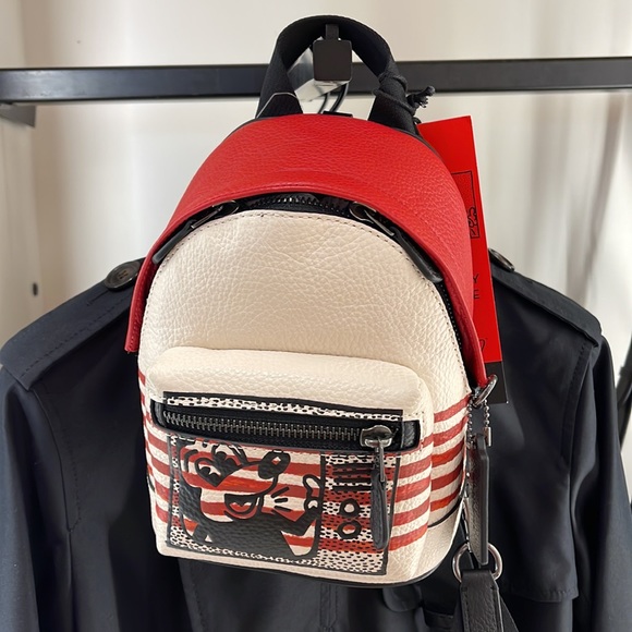 Coach Disney Mickey Mouse X Keith Haring Small West Backpack Crossbody - Picture 12 of 16
